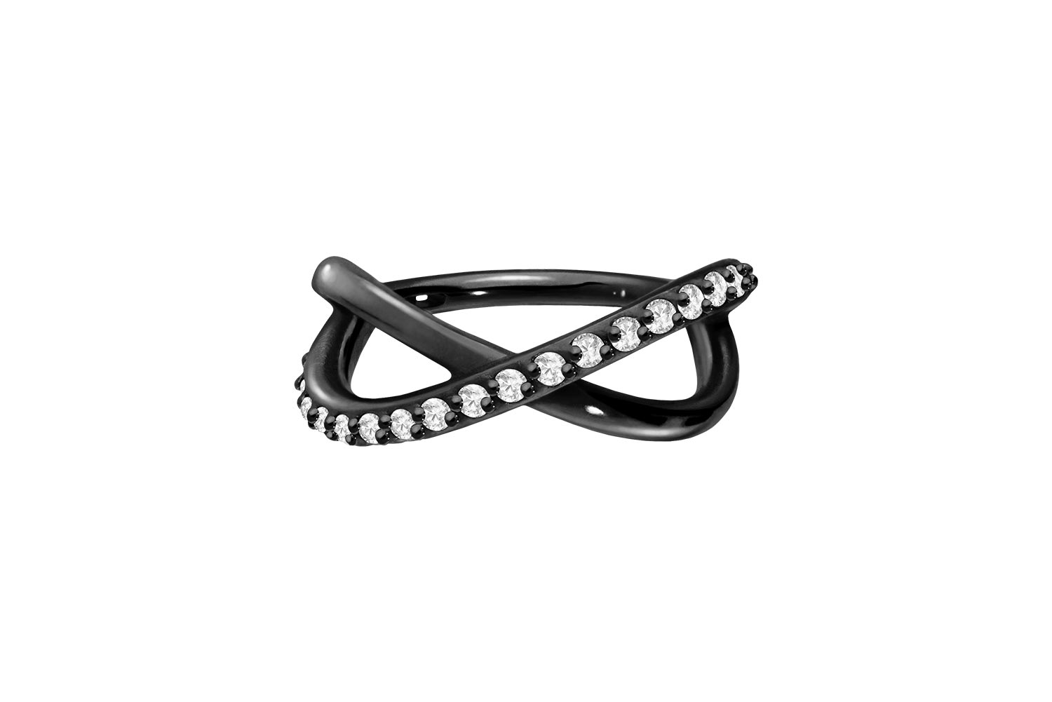 Chirurgenstahl Segmentring Clicker Piercing UNENDLICHKEIT + EINGEFASSTE KRISTALLE